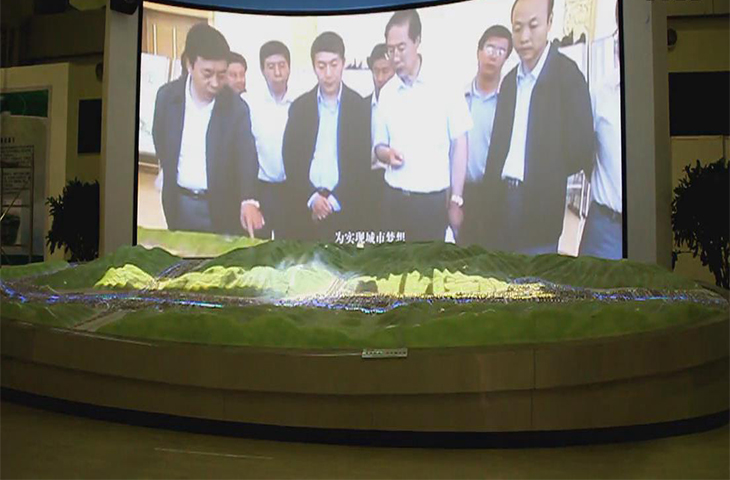 青海工業園城市規劃弧幕數字沙盤