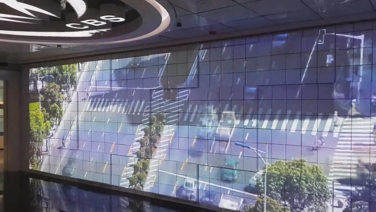 矩陣墻面投影之常州廣電企業展廳
